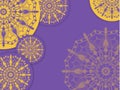 Yellow and violet abstract concentric patterns Royalty Free Stock Photo