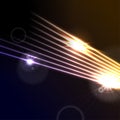 Yellow and violet laser neon lines abstract background