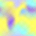 Yellow violet mermaid scale background. Bright iridescent background. Fish scale pattern.