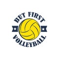 Yellow volleyball emblem