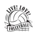 Yellow volleyball emblem