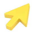 Yellow volumetric web arrow. Mouse cursor for website Royalty Free Stock Photo