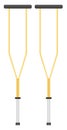 Yellow walking crutches, icon