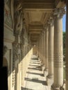 A row of columns from an old building in Paris France Royalty Free Stock Photo