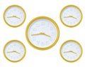 Yellow wall clock Royalty Free Stock Photo