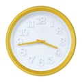 Yellow wall clock Royalty Free Stock Photo