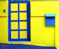 Yellow wall and door Royalty Free Stock Photo