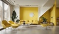 yellow wall modern interior style Royalty Free Stock Photo