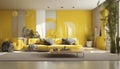 yellow wall modern interior style Royalty Free Stock Photo