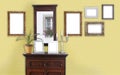 Yellow wall with picture frame