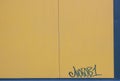 Yellow wall with word can use for background Royalty Free Stock Photo