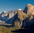 Sun setting on Half Dome, view from Tunnel View - Yosemite National Park Royalty Free Stock Photo