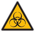 Yellow warning biohazard sign