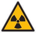 Yellow warning radioactive substances sign