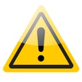 Yellow warning sign. Danger symbol icon