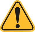 Yellow warning sign with exclamation mark