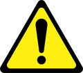 Yellow warning sign with exclamation mark Royalty Free Stock Photo
