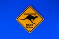 yellow warning sign kangaroo from australia Royalty Free Stock Photo