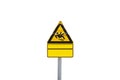 Yellow warning sign skydiver. Royalty Free Stock Photo