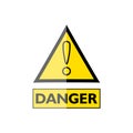 Yellow Warning sign, simple vector illustration Royalty Free Stock Photo