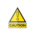 Yellow Warning sign, simple vector illustration Royalty Free Stock Photo