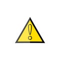 Yellow Warning sign, simple vector illustration Royalty Free Stock Photo