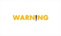 Yellow warning typography icon logo design vector illustration