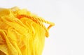 Yellow washcloth