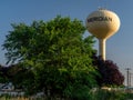 Yellow water tower in Meridian Idaho