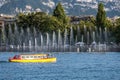 Yellow water tram in Geneva, Switzerland