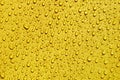 Yellow waterproof material, rip stop cloth with drops of water