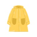Yellow waterproof raincoat. Coat vector illustration isolated on white background