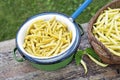 Freshly picked and cooked yellow string beans Royalty Free Stock Photo