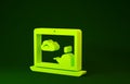 Yellow Weather forecast icon isolated on green background. Minimalism concept. 3d illustration 3D render