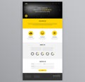 Yellow website design template vector