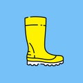 Yellow wellington boots line icon Royalty Free Stock Photo