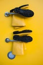 Yellow wellingtons Royalty Free Stock Photo