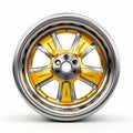 3d Mockup Of Gold Or Silver Car Wheel Design