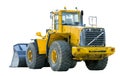 Yellow wheel loader isolated on white background Royalty Free Stock Photo