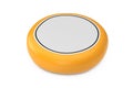 Yellow Wheel of Wax Cheese with Blank Label for Your Design. 3d Rendering