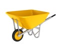 Yellow Wheelbarrow Isolated Royalty Free Stock Photo