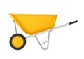 Yellow Wheelbarrow Isolated Royalty Free Stock Photo