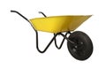 Yellow wheelbarrow isolated on white. Gardening tool Royalty Free Stock Photo