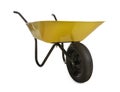Yellow wheelbarrow on white. Gardening tool Royalty Free Stock Photo