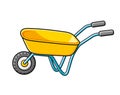 Yellow wheelbarrow isolated Royalty Free Stock Photo