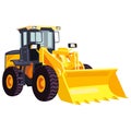 Yellow wheeled building bulldozer vector image