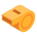 Yellow whistle icon, isometric style Royalty Free Stock Photo