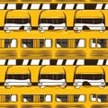 Yellow And White Checkered Pattern On School Bus. Infinite, Seamless Backgrounds. Generative AI Royalty Free Stock Photo