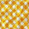 Yellow and White Checkered Pattern for Tablecloth or Background Use Royalty Free Stock Photo