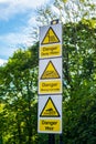 Dangerous Water Warning Signs at Barnard Castle Royalty Free Stock Photo